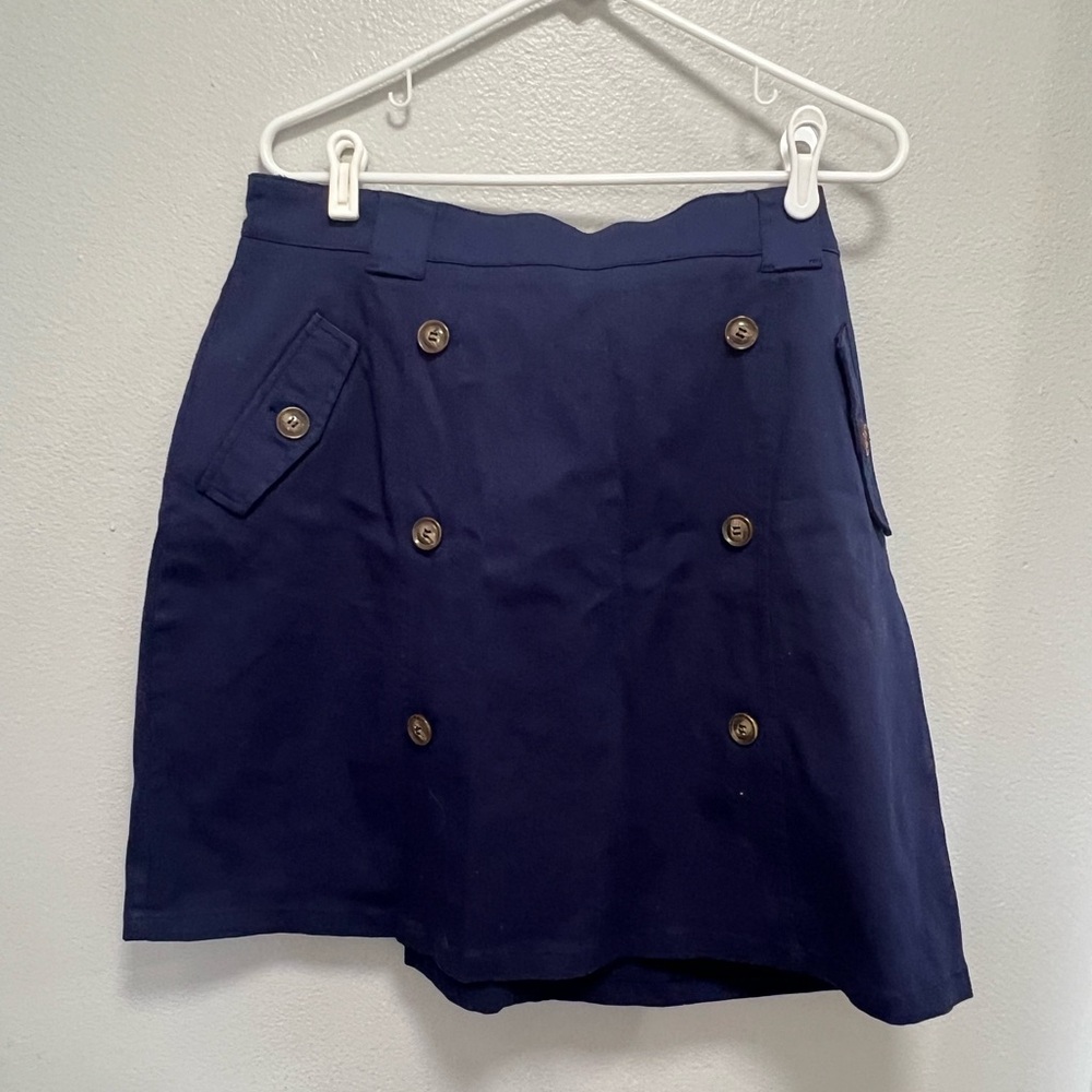 ModCloth Navy Double-Breasted Button Mini Skirt | Nautical | XL